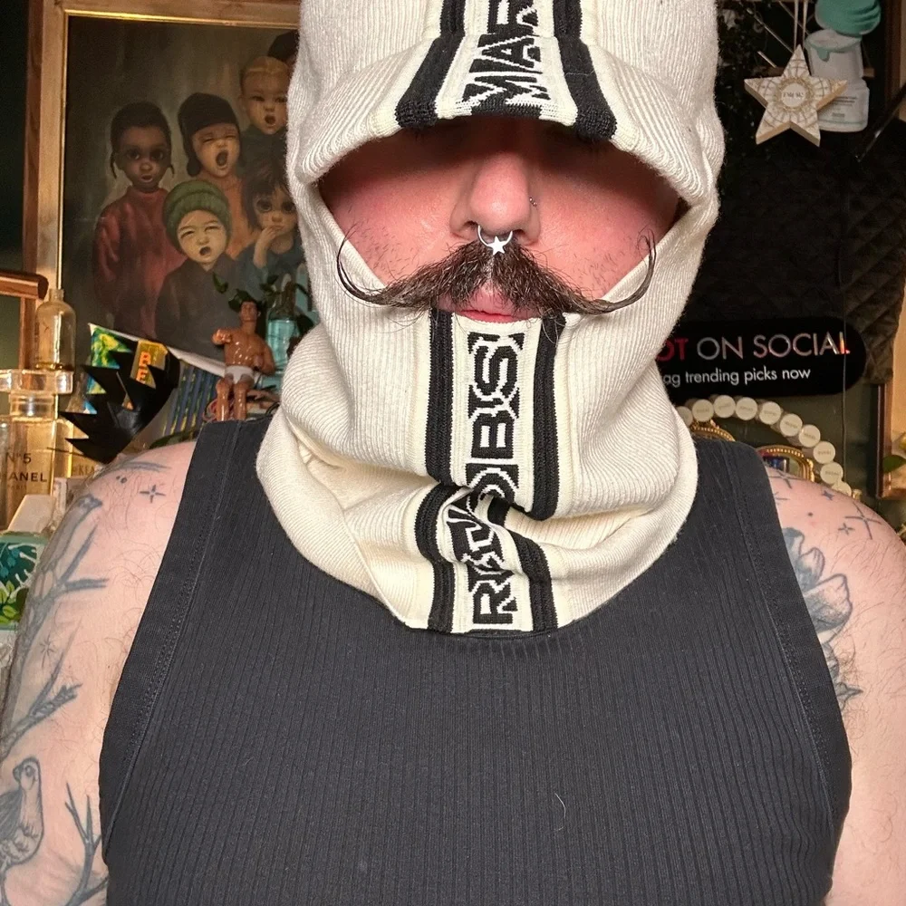 Marc Jacobs Cream Balaclava with Black Accents